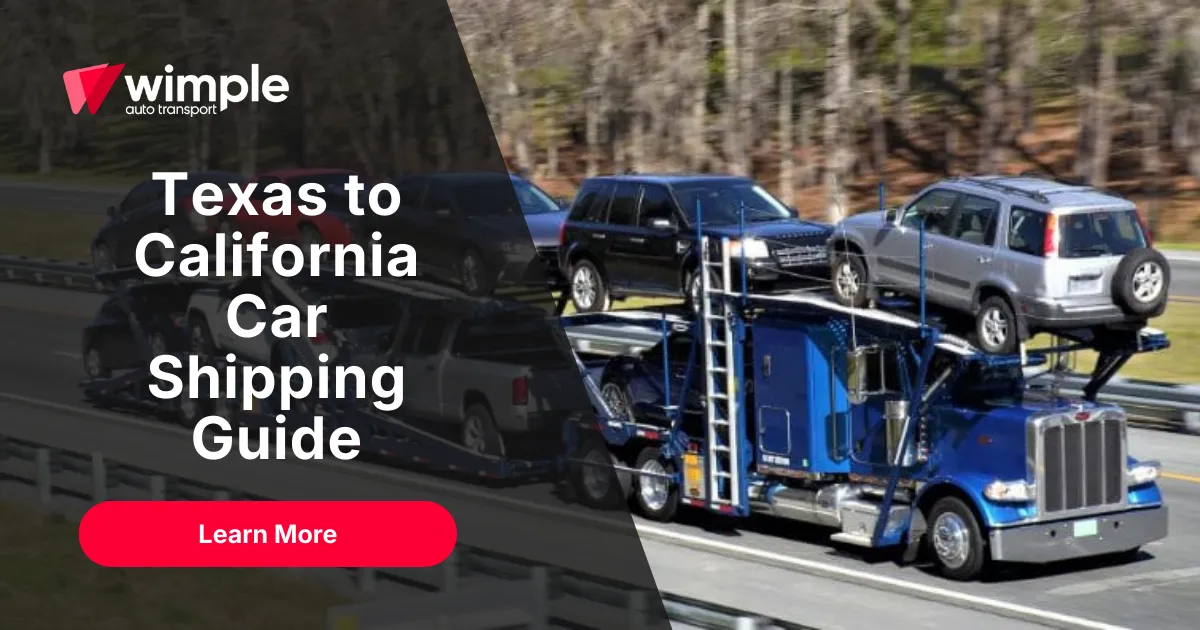 Texas to California car shipping using open auto transport carrier with multiple vehicles on highway